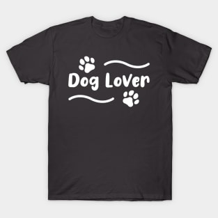 Dog Lover - White Text T-Shirt